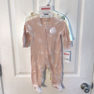 Huggies 100% Organic Cotton Footed Coveralls 2 Pack‎ 6 Months
